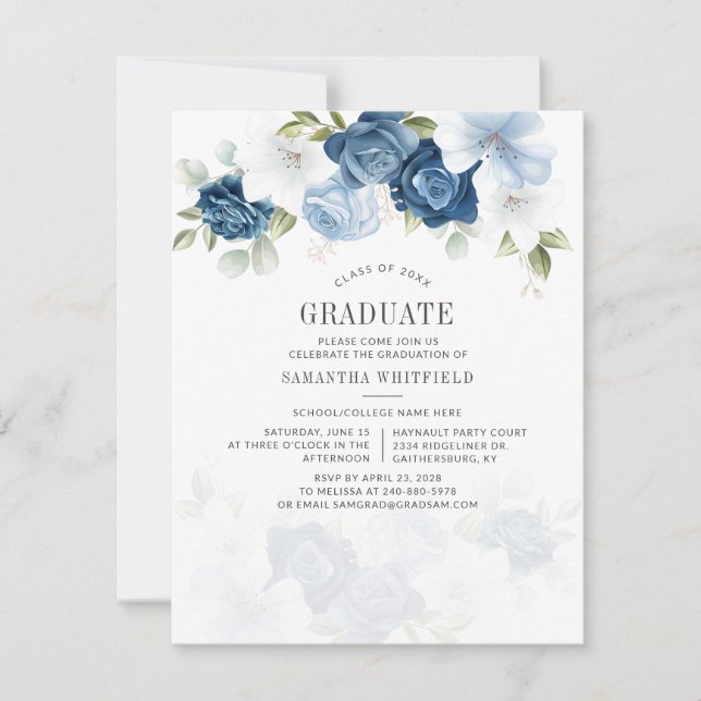 Floral Graduation 2025 Rustic Grad Party Invitation (Front)