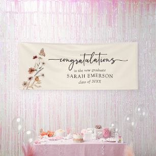 Floral Graduation Banner