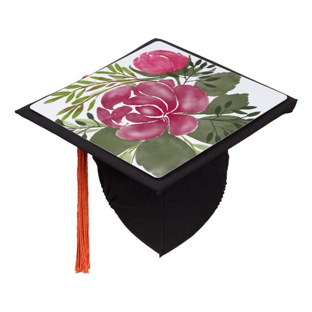 Floral Graduation Cap Topper (Angled)