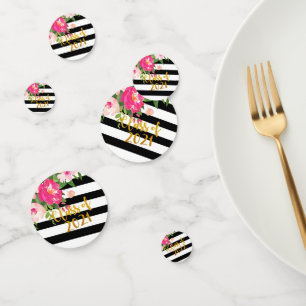 Floral Graduation Confetti - Classe de 2022
