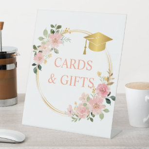 Floral Graduation Gift  Pedestal Sign