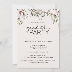 Floral Graduation Party Invitation