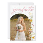 Floral Graduation Party Photo Invitation