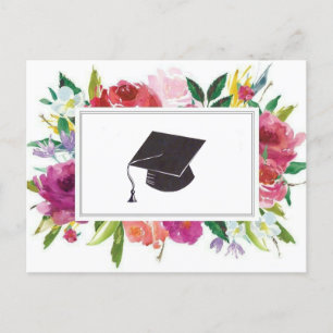 Floral graduation  postcard