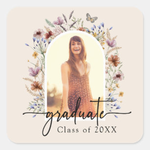 Floral Graduation Sticker