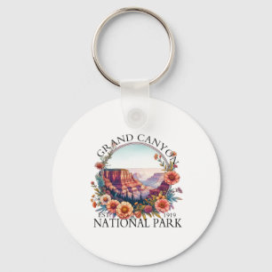 Floral Grand Canyon National Park Hiking Camping O Keychain