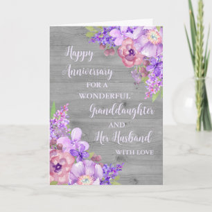 Floral Granddaughter and Her Husband Anniversary Card