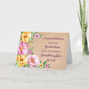Floral Granddaughter In Law Graduation Card