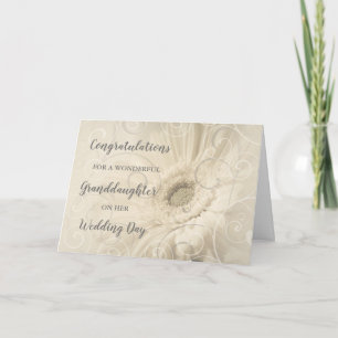 Floral Granddaughter Wedding Day Congratulations Card