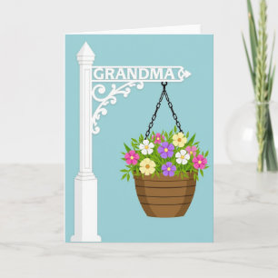 Floral Grandmas Day Post Card