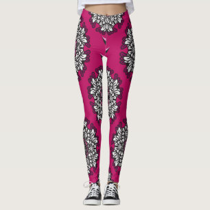 Floral Graphic Flowers Pink Seamless Leggings