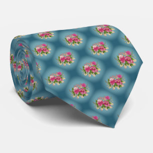 Floral Graphic Pattern Tie