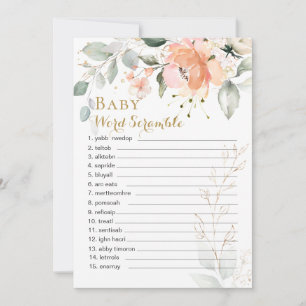 Floral Green Foliage Baby Word Scramble Game