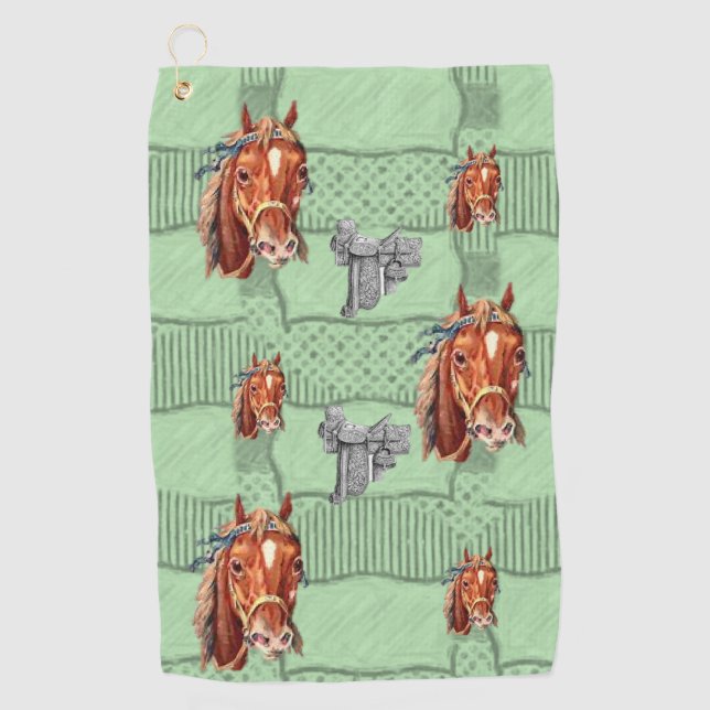 Floral Green Golf Towel (Front)
