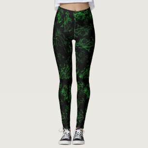 Floral Green Leggings