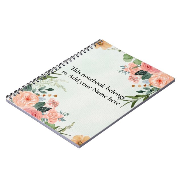 floral green notebook (Left Side)
