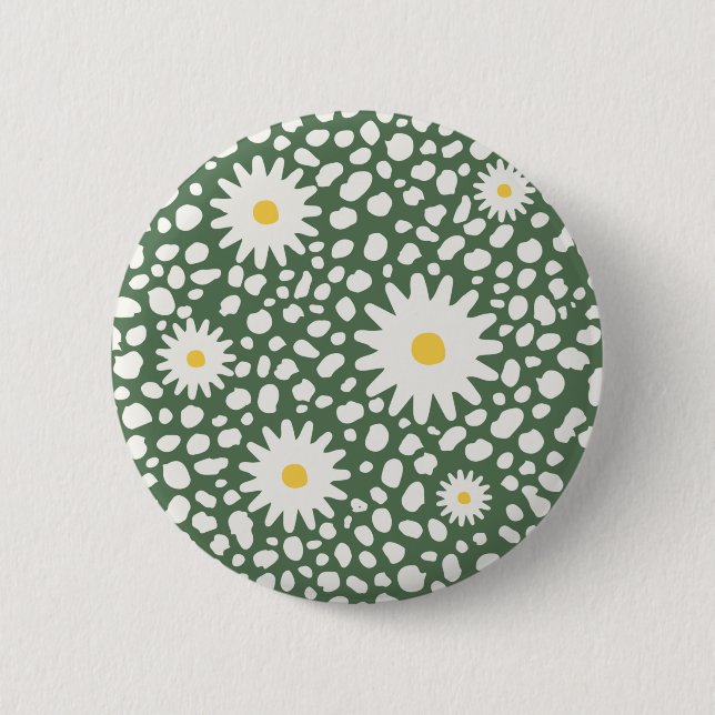 Floral Green Pattern Button (Front)