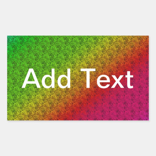Floral Green Red Rainbow Gradient Diagonal Blend Sticker (Front)
