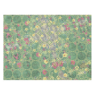 Floral Green Tile  Tablecloth