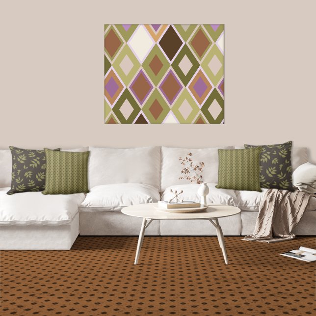 Floral Green Wisteria Leaves Tossed on Brown Throw Pillow (Creator Uploaded)