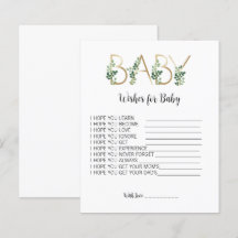 Floral Greenery Baby Shower Wish For Baby Advice