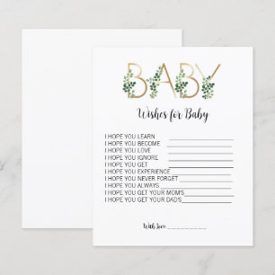Floral Greenery Baby Shower Wish For Baby Advice 