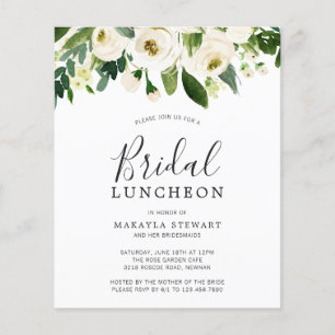 Floral Greenery Budget Bridal Luncheon Invitation Flyer