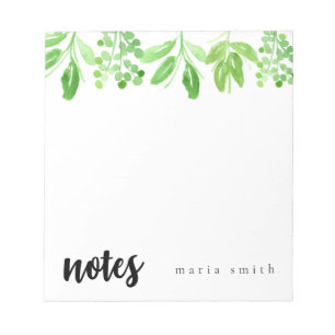 floral greenery chic personalize notepad