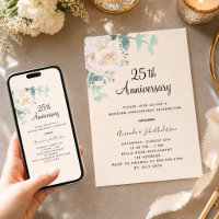 Floral greenery linen 25th wedding anniversary