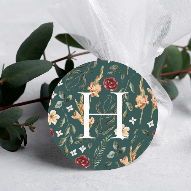 Floral Greenery | Monogram Wedding Envelope Seal (Creator Uploaded)