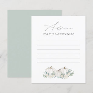 Floral Greenery Pumpkin Baby Shower Advice Card