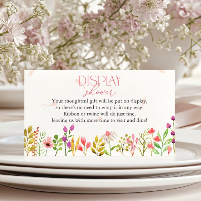 Floral Greenery Rustic Baby Shower Display Shower Enclosure Card (Creator Uploaded)