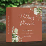 Floral Greenery Terracotta Wedding Planner Binder<br><div class="desc">Elegant floral greenery terracotta wedding planner personalized with your names and special wedding date. Designed by Thisisnotme©</div>