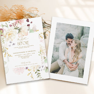 Floral Greenery The Night Before Rehearsal Dinner Invitation