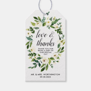 Floral Greenery Vintage Rustic Wedding Favour Tags