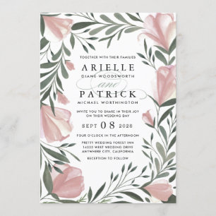 Floral Greenery Vintage Rustic Wedding Invitations