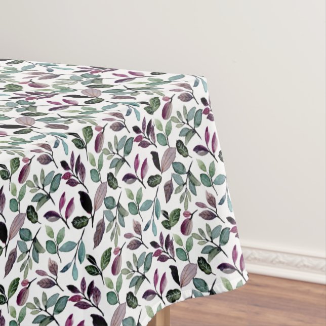 Floral Greenery Watercolor Seamless Pattern  Tablecloth (In Situ)