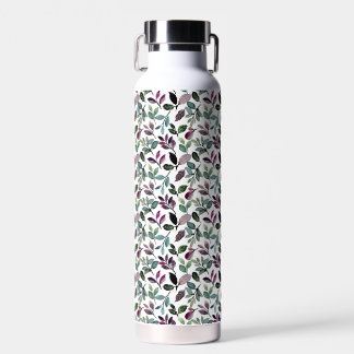 Floral Greenery Watercolor Seamless Pattern Water Bottle