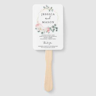 Floral Greenery Wedding Fan Program