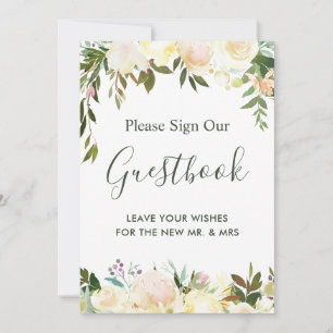 Floral Greenery Wedding Guestbook Sign