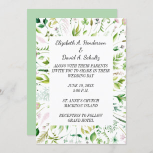 Floral Greenery Wedding Invitation