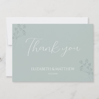 Floral Greenery Wedding Thank You Card