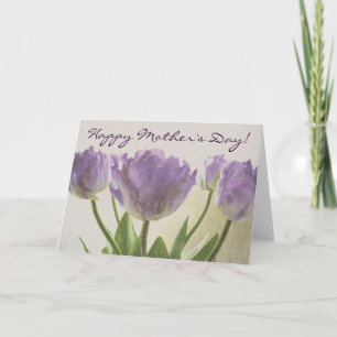 Floral greeting card for Mother's Day   tulips