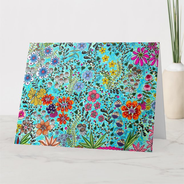 Floral Greeting Card printed from Original Artwork (Front)