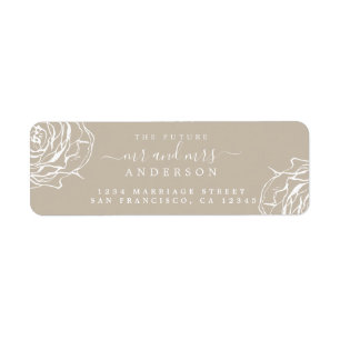 Floral Grey Future M. Mme Mariage Retour Adresse