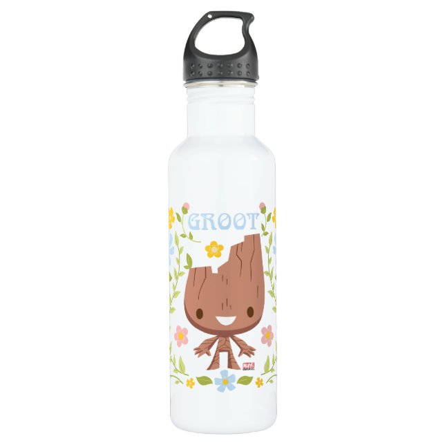 Floral Groot Graphic 710 Ml Water Bottle (Front)
