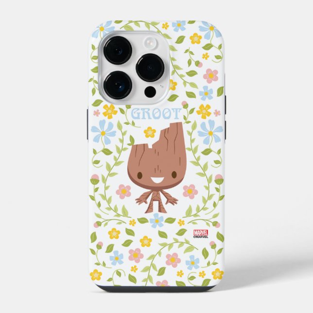 Floral Groot Graphic iPhone Case (Back)