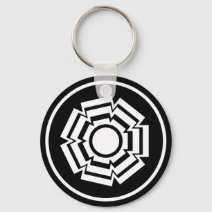 Floral Groove Keychain, Black Keychain