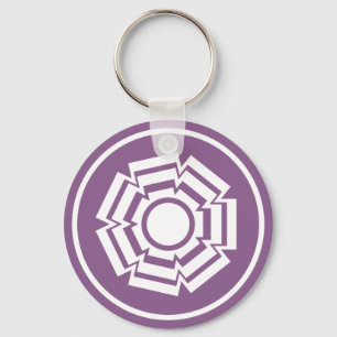 Floral Groove Keychain, Eggplant Keychain