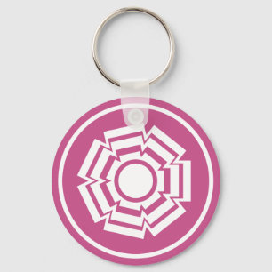 Floral Groove Keychain, Magenta Keychain